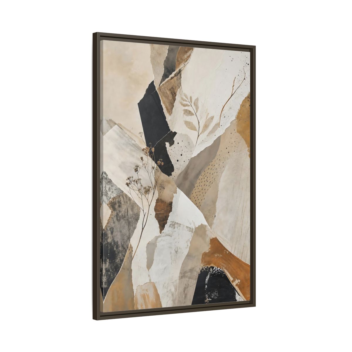 Main Mockup. Nature Botanical Collage Earthy Tone Collage shown as stretched canvas wall art