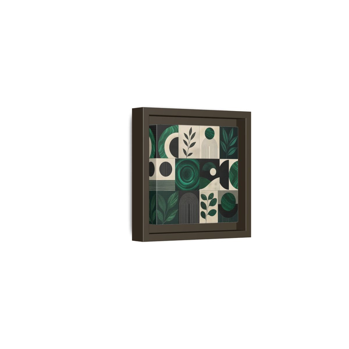 Side Mockup 23. Nature Botanical Forms Green Abstract Botanicals shown as stretched canvas wall art