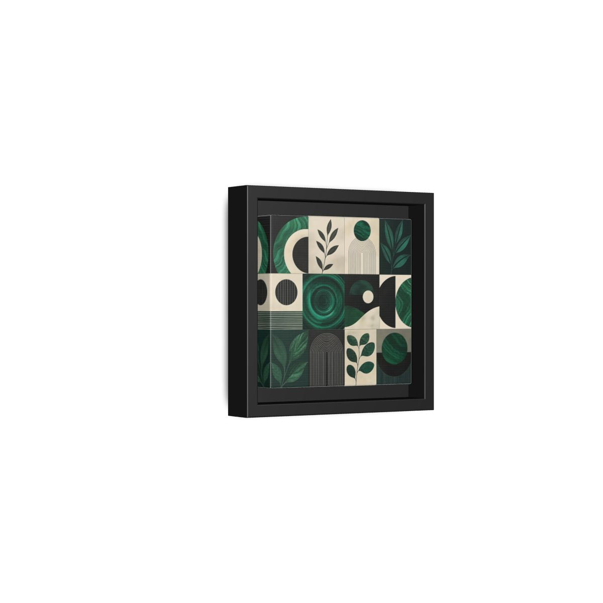Side Mockup 24. Nature Botanical Forms Green Abstract Botanicals shown as stretched canvas wall art