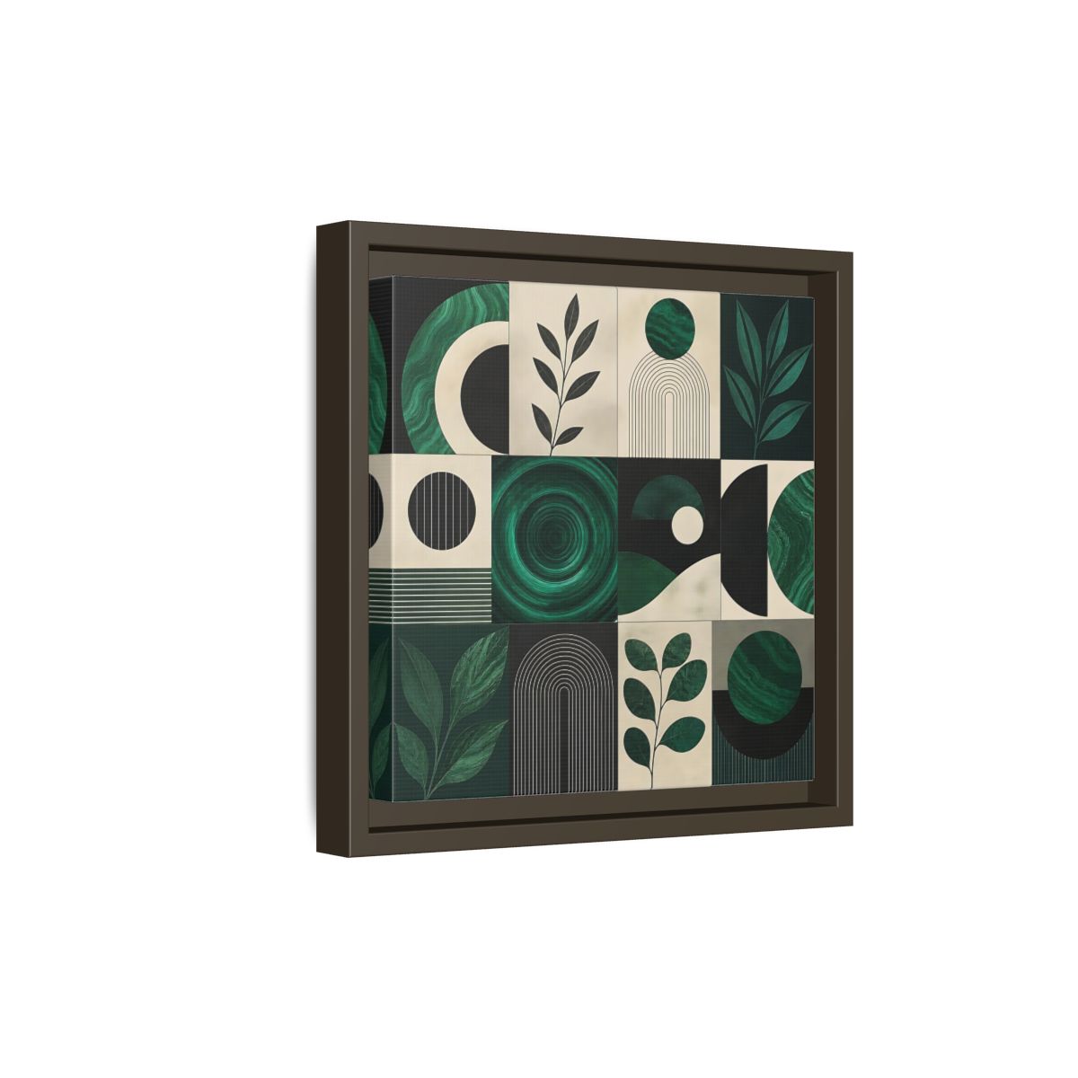 Side Mockup 20. Nature Botanical Forms Green Abstract Botanicals shown as stretched canvas wall art