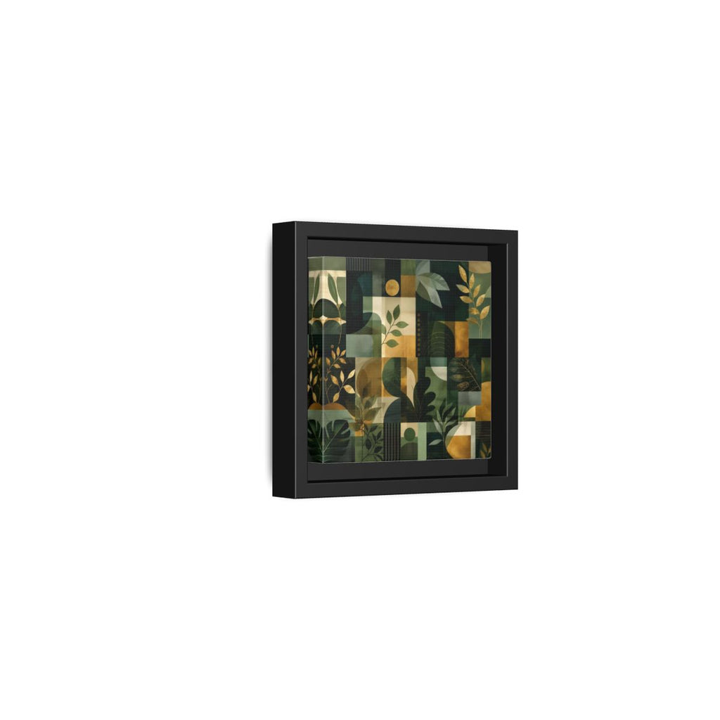 Side Mockup 24. Nature Botanical Leaves Green Gold Abstract shown as stretched canvas wall art