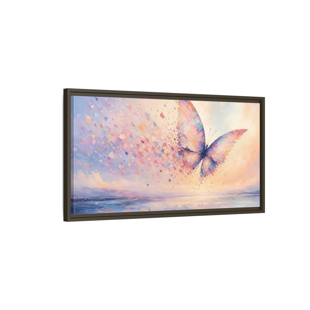Main Mockup. Nature Butterfly Butterfly Pastel shown as stretched canvas wall art