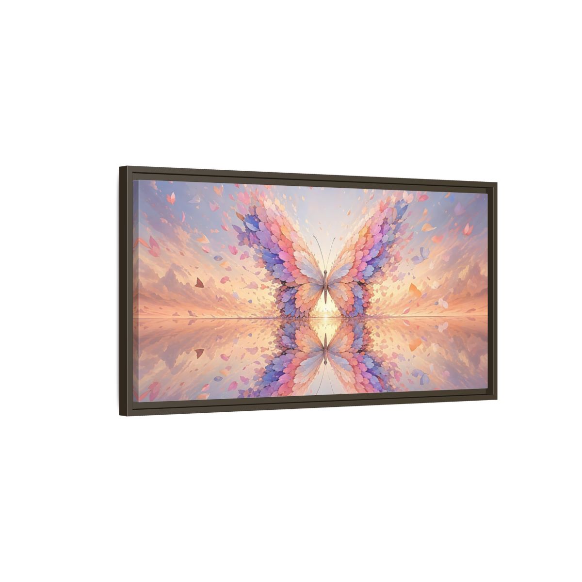 Main Mockup. Nature Butterfly Pastel Butterfly shown as stretched canvas wall art