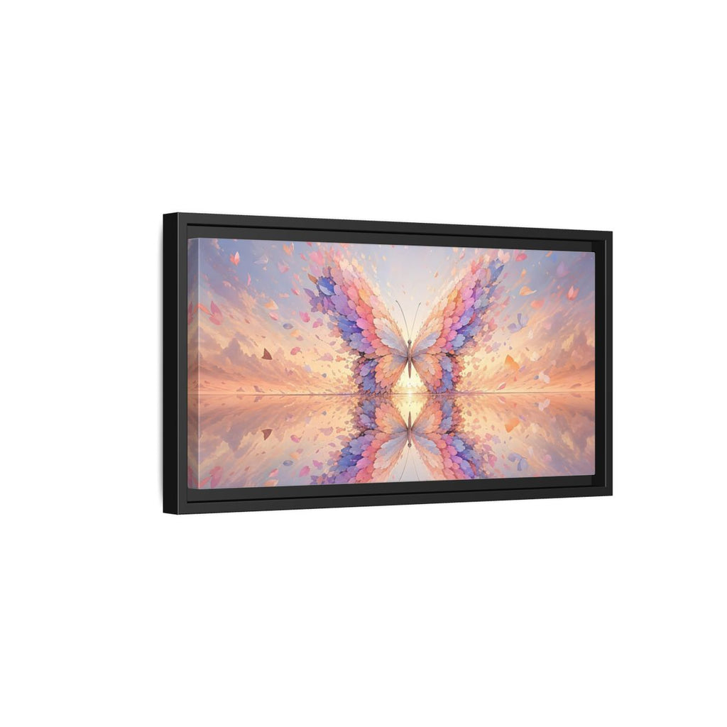 Side Mockup 8. Nature Butterfly Pastel Butterfly shown as stretched canvas wall art