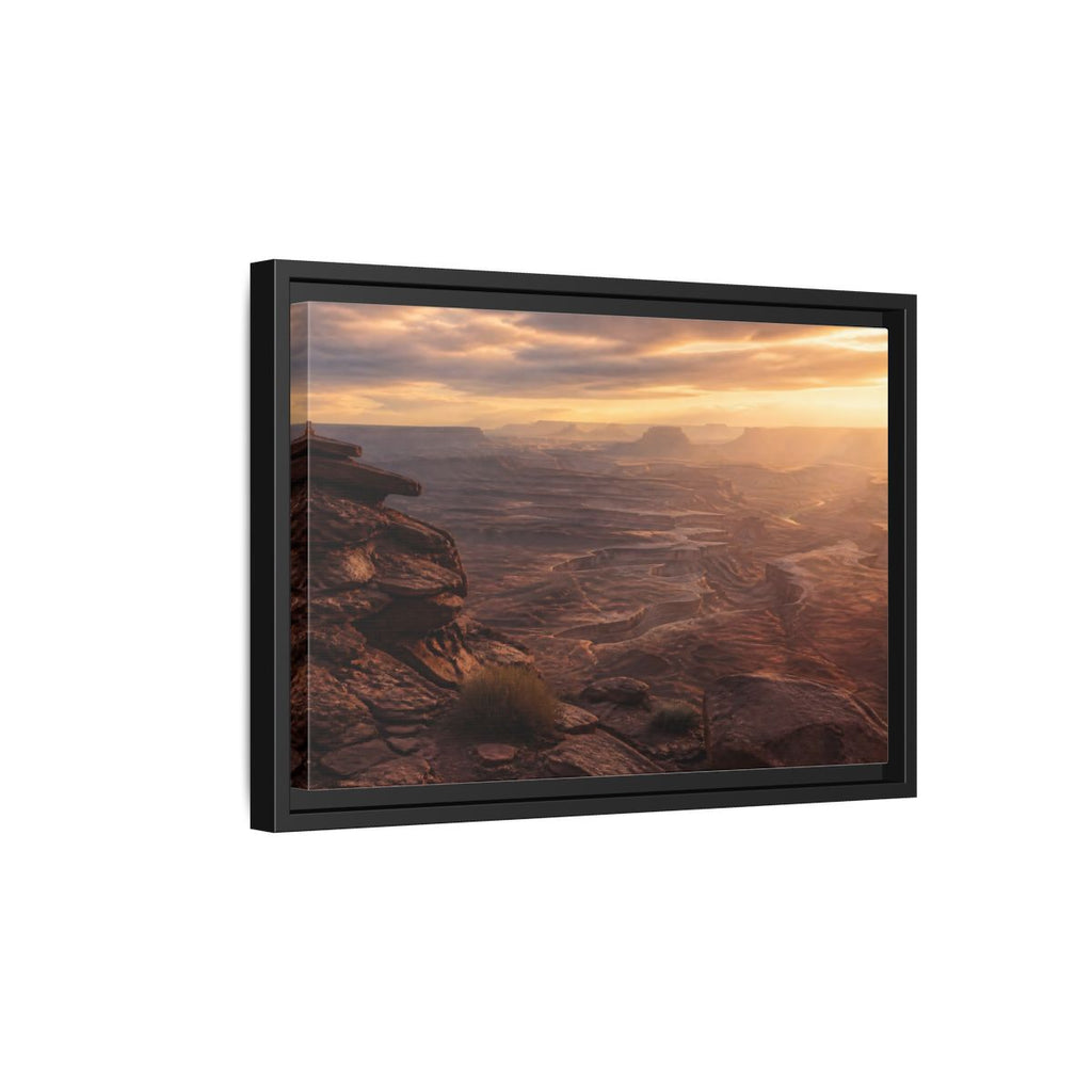 Side Mockup 6. Nature Canyon Brown Orange Sunset shown as stretched canvas wall art