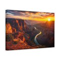Side Mockup 4. Nature Canyon Landscape Canyon Sunset shown as stretched canvas wall art
