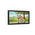 Side Mockup 8. Nature Cow And Calf Geometric Cows shown as stretched canvas wall art