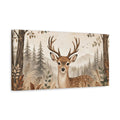 Side Mockup 3. Nature Deer Brown And Neutral shown as stretched canvas wall art