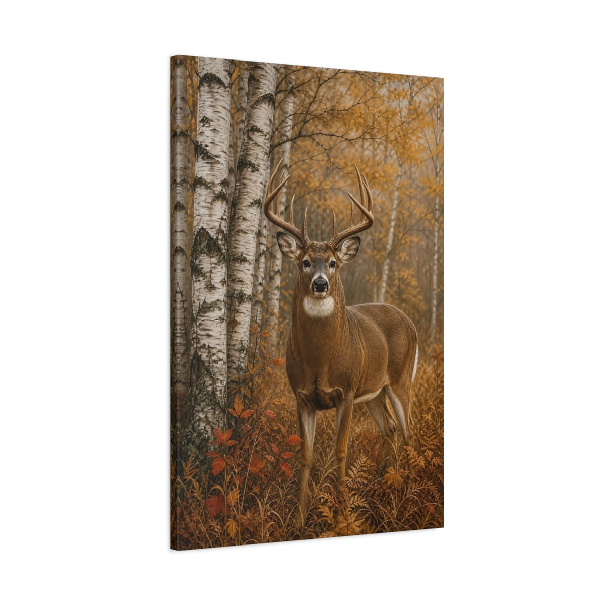 Main Mockup. Nature Deer Brown Deer Forest shown as stretched canvas wall art