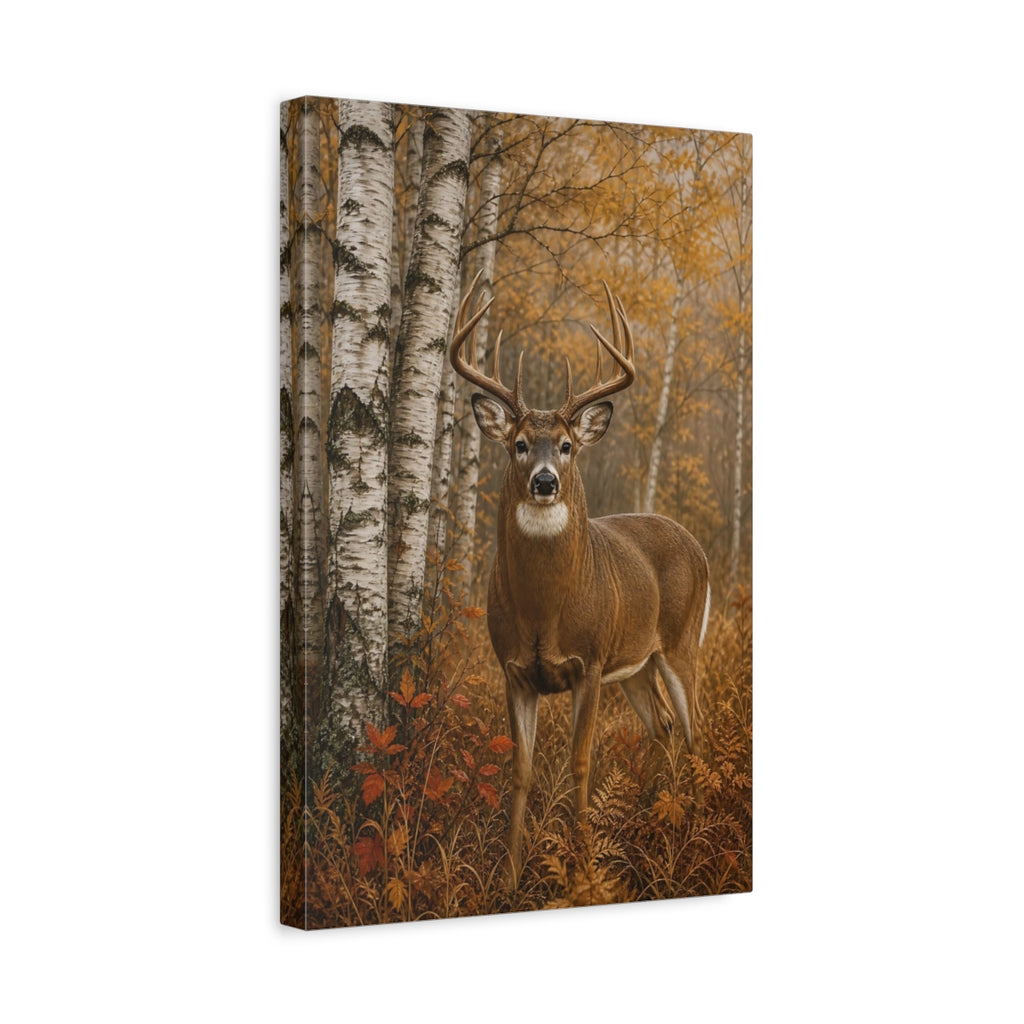 Side Mockup 4. Nature Deer Brown Deer Forest shown as stretched canvas wall art