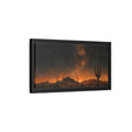 Side Mockup 8. Nature Desert Night Orange Black Desert shown as stretched canvas wall art
