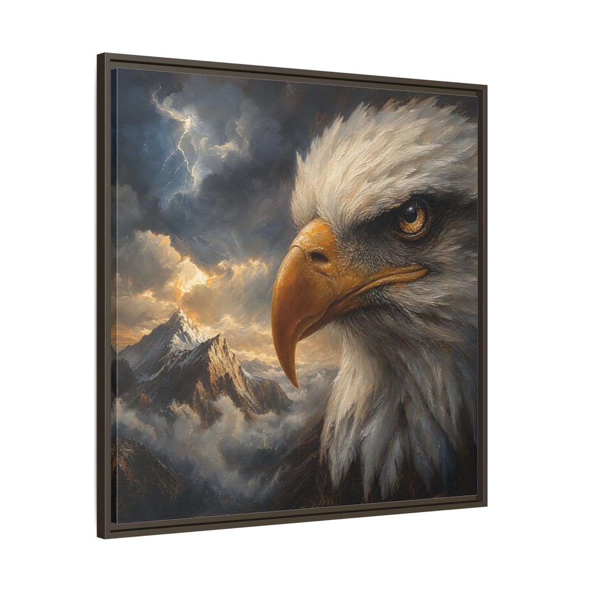 Main Mockup. Nature Eagle Majestic Eagle shown as stretched canvas wall art