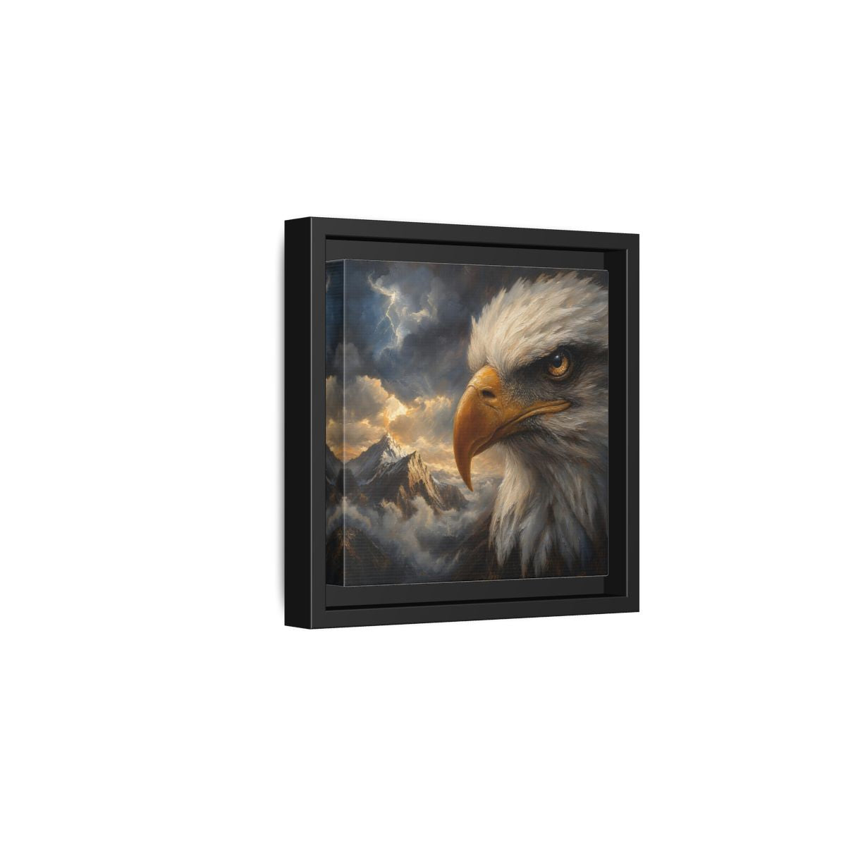 Side Mockup 3. Nature Eagle Majestic Eagle shown as stretched canvas wall art