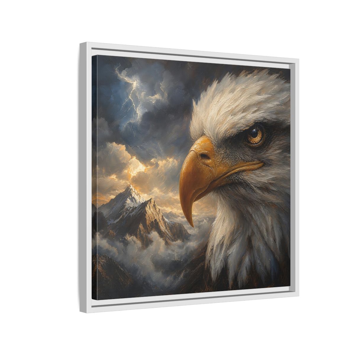 Side Mockup 10. Nature Eagle Majestic Eagle shown as stretched canvas wall art