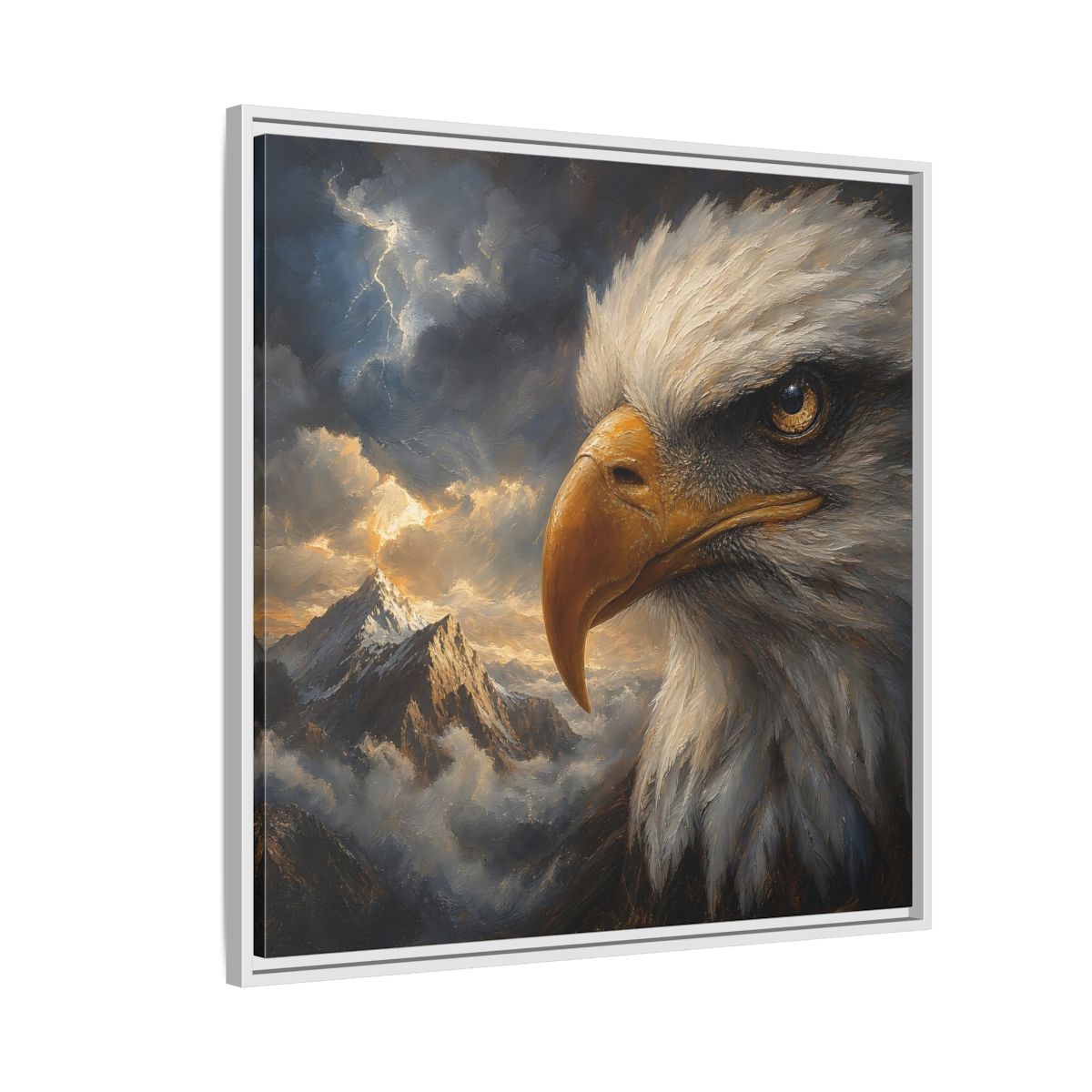 Side Mockup 7. Nature Eagle Majestic Eagle shown as stretched canvas wall art