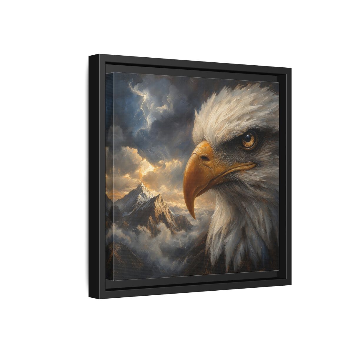 Side Mockup 18. Nature Eagle Majestic Eagle shown as stretched canvas wall art