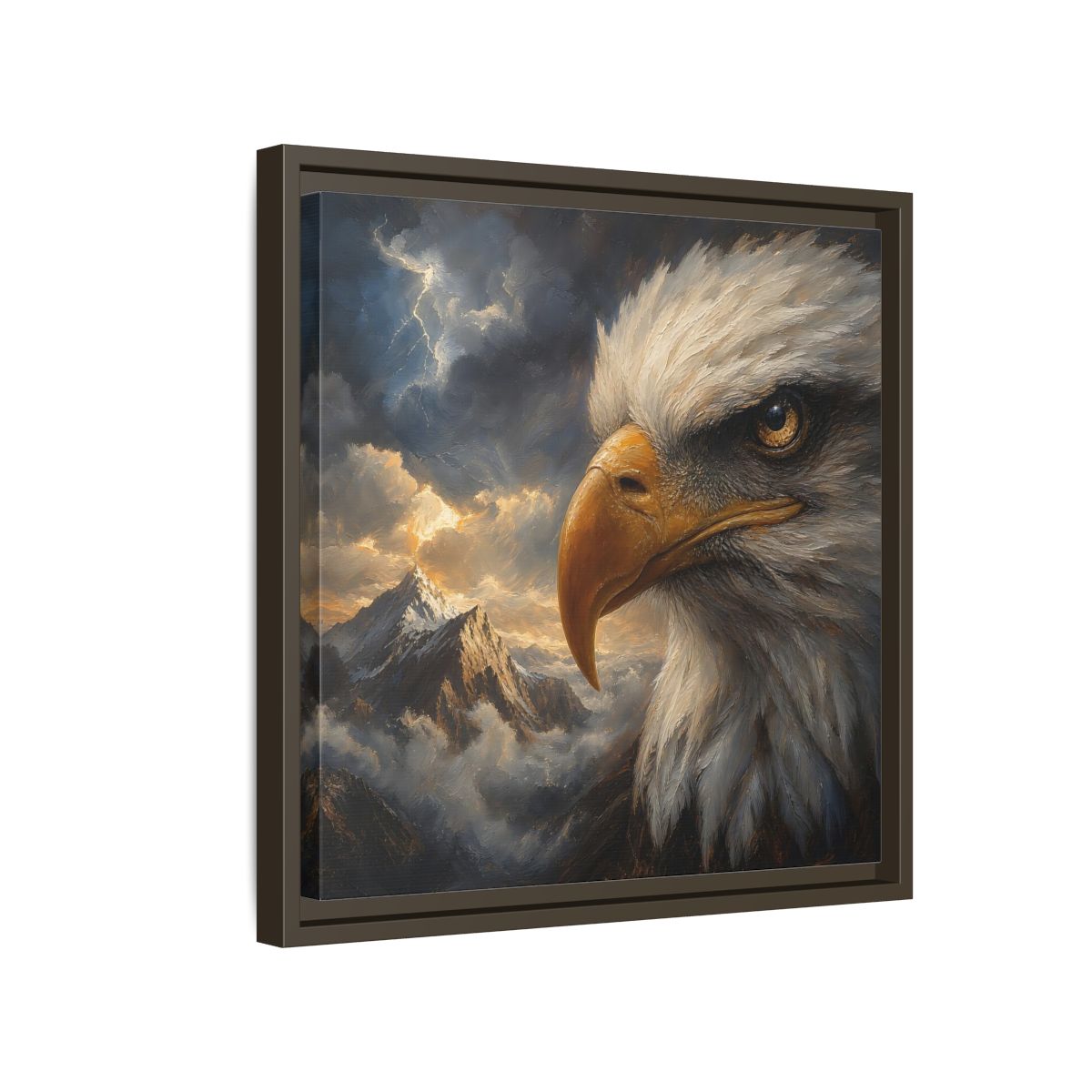 Side Mockup 14. Nature Eagle Majestic Eagle shown as stretched canvas wall art
