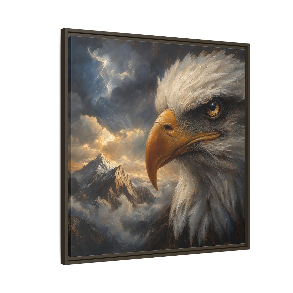 Side Mockup 8. Nature Eagle Majestic Eagle shown as stretched canvas wall art