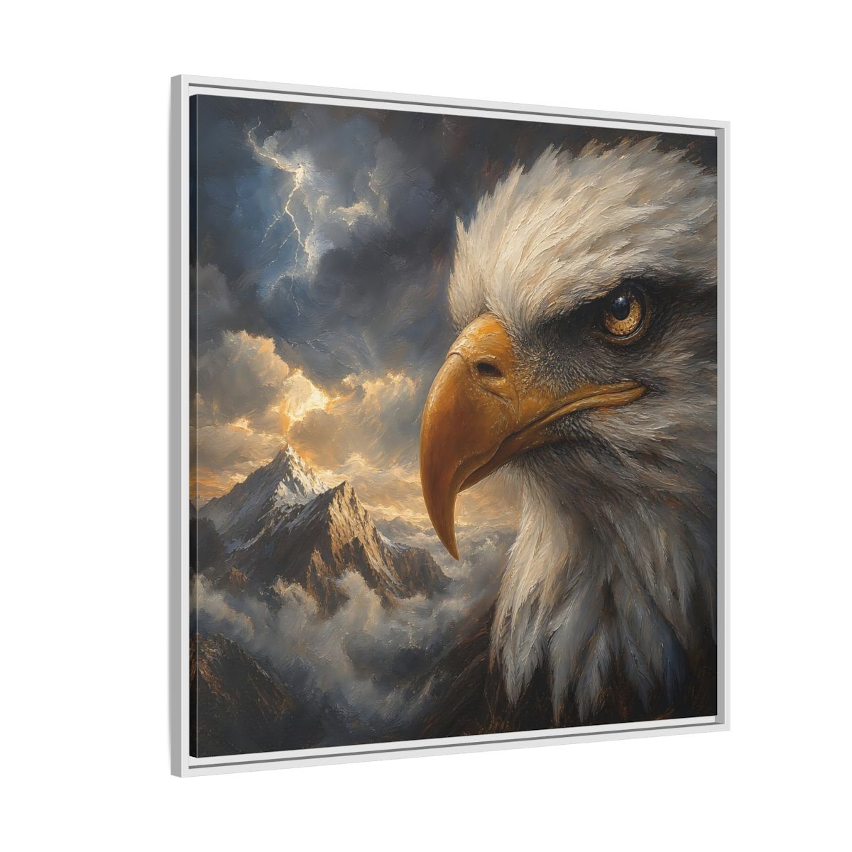 Side Mockup 4. Nature Eagle Majestic Eagle shown as stretched canvas wall art