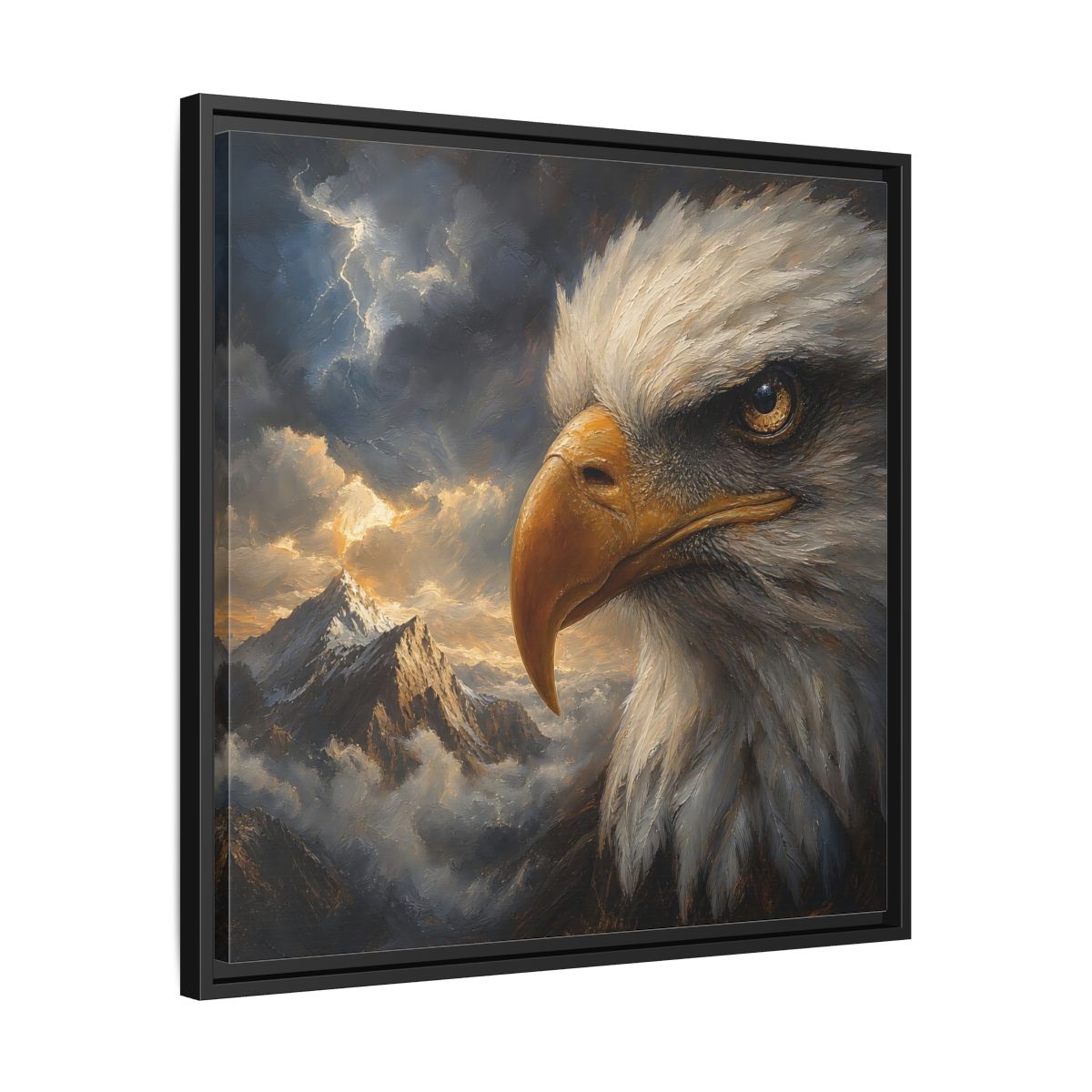 Side Mockup 31. Nature Eagle Majestic Eagle shown as stretched canvas wall art