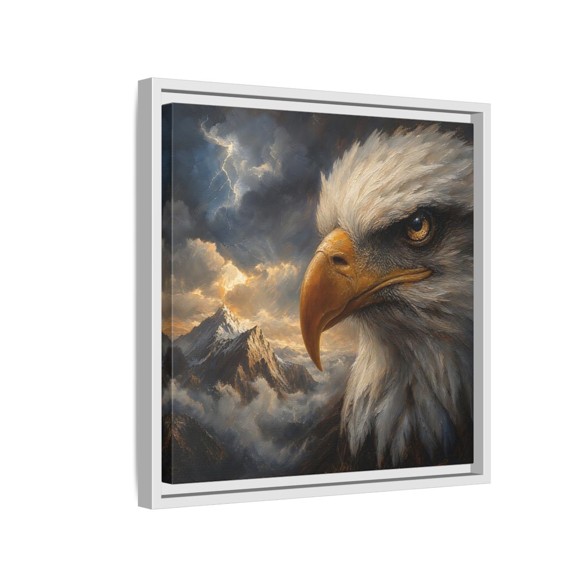 Side Mockup 13. Nature Eagle Majestic Eagle shown as stretched canvas wall art