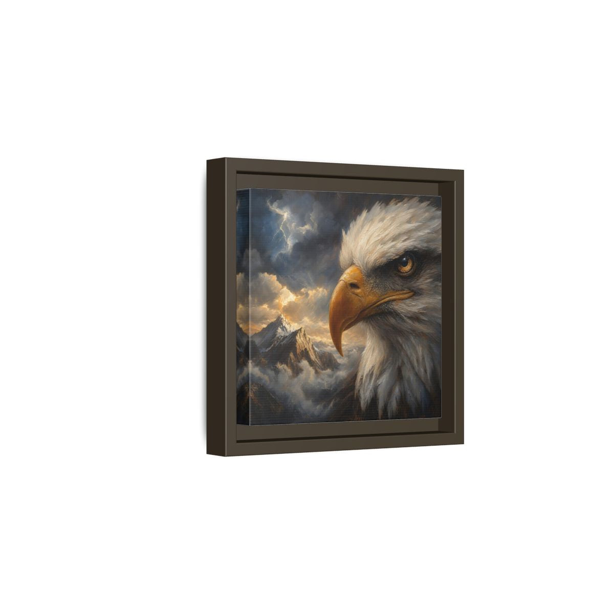 Side Mockup 2. Nature Eagle Majestic Eagle shown as stretched canvas wall art