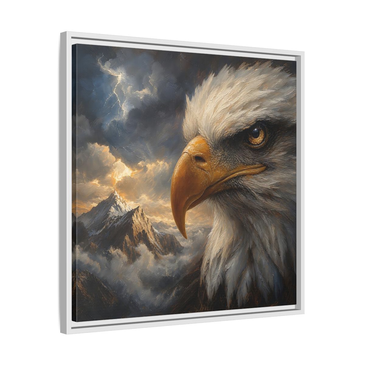 Side Mockup 26. Nature Eagle Majestic Eagle shown as stretched canvas wall art