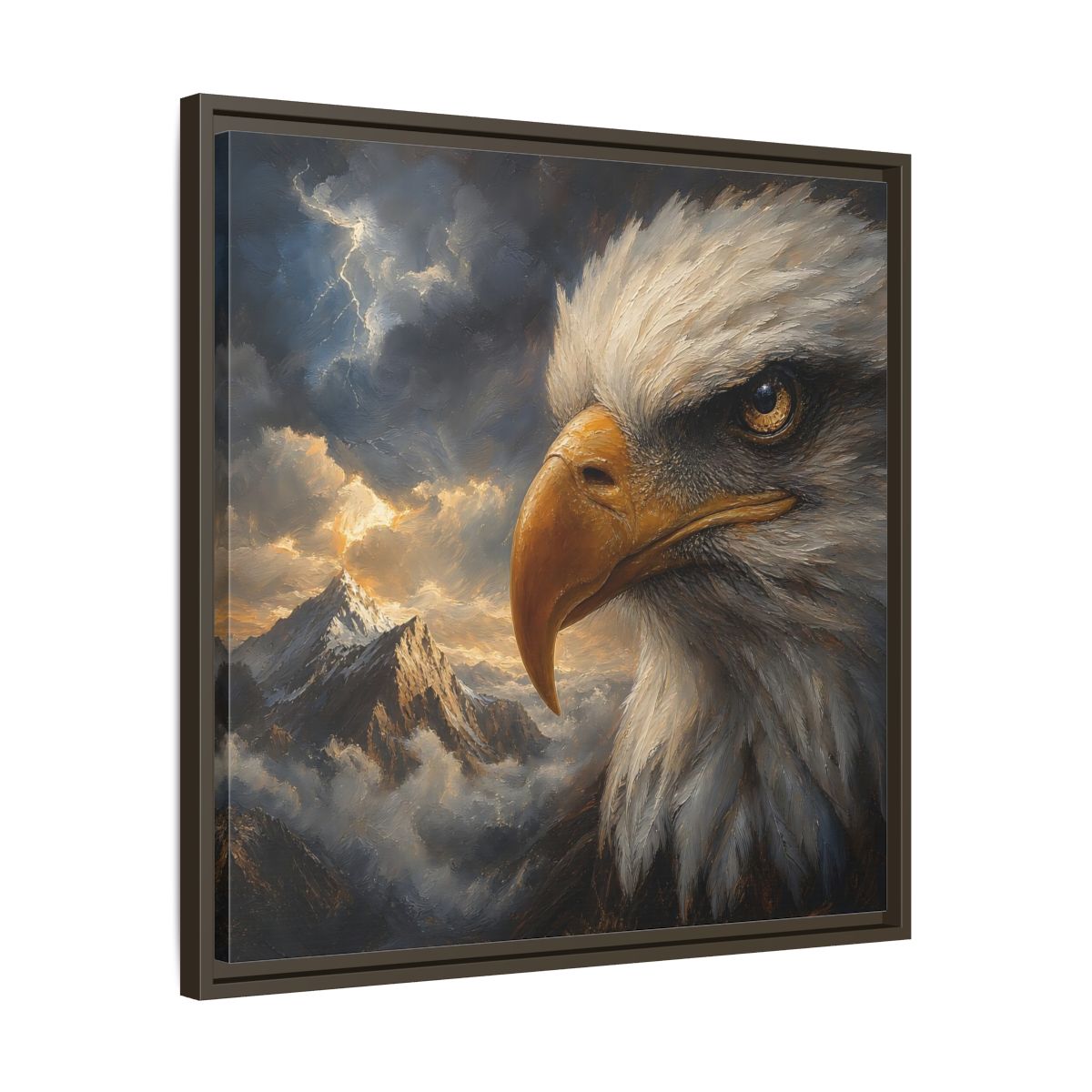 Side Mockup 27. Nature Eagle Majestic Eagle shown as stretched canvas wall art