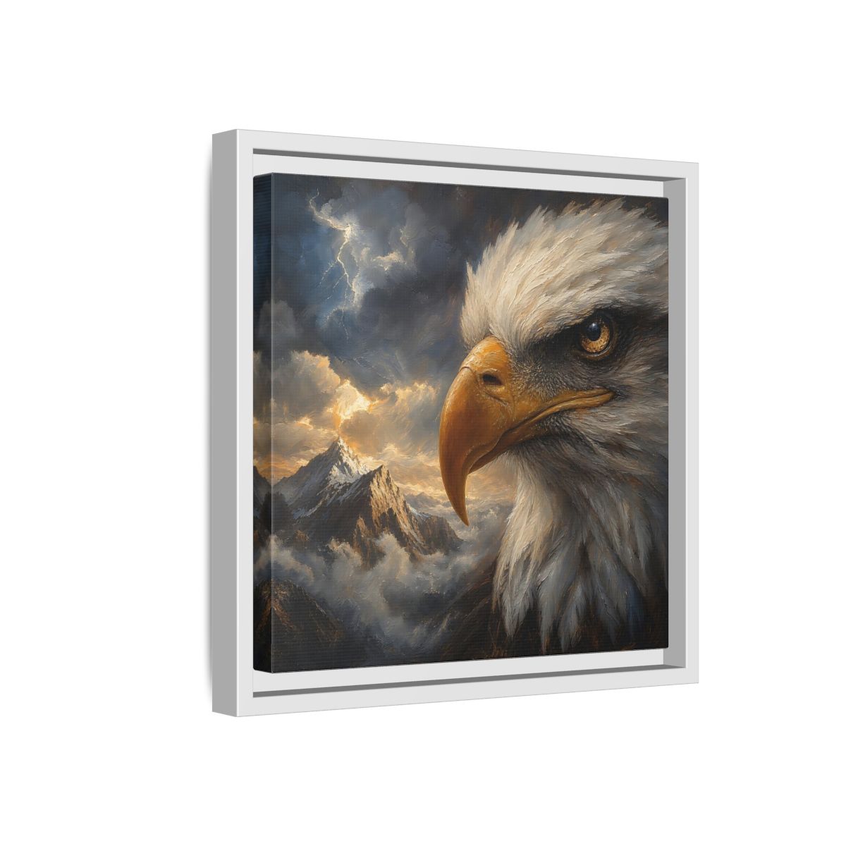 Side Mockup 16. Nature Eagle Majestic Eagle shown as stretched canvas wall art