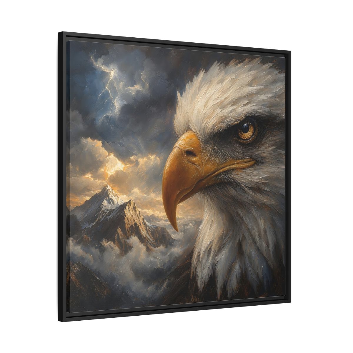 Side Mockup 30. Nature Eagle Majestic Eagle shown as stretched canvas wall art