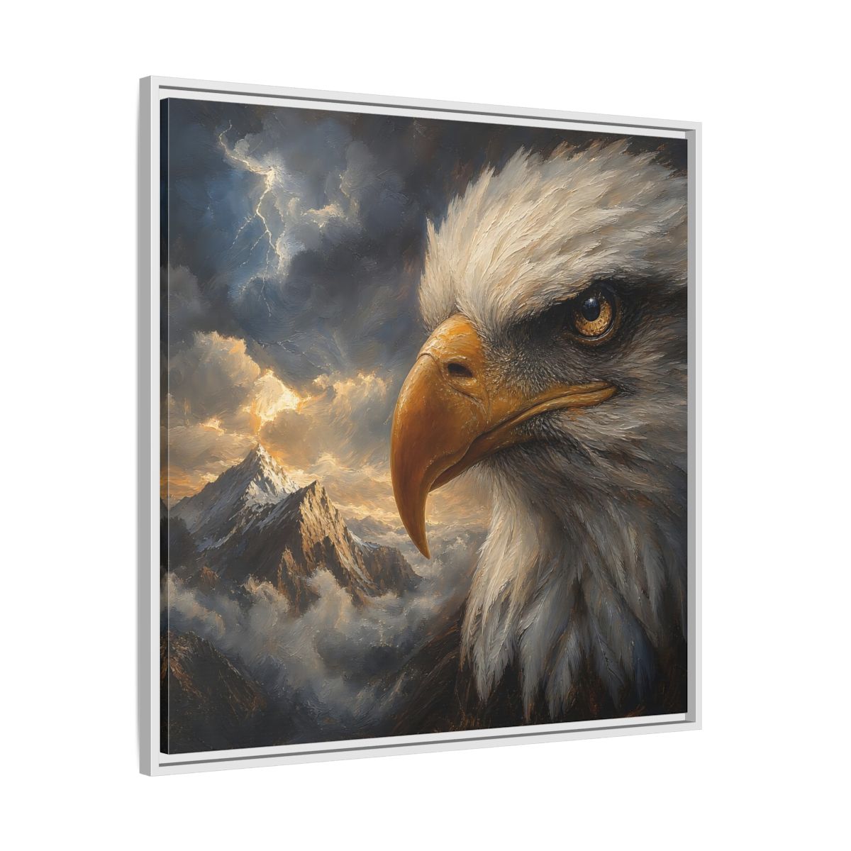 Side Mockup 25. Nature Eagle Majestic Eagle shown as stretched canvas wall art
