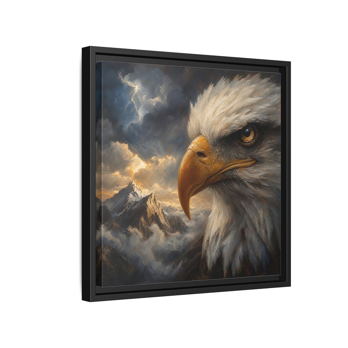 Side Mockup 15. Nature Eagle Majestic Eagle shown as stretched canvas wall art