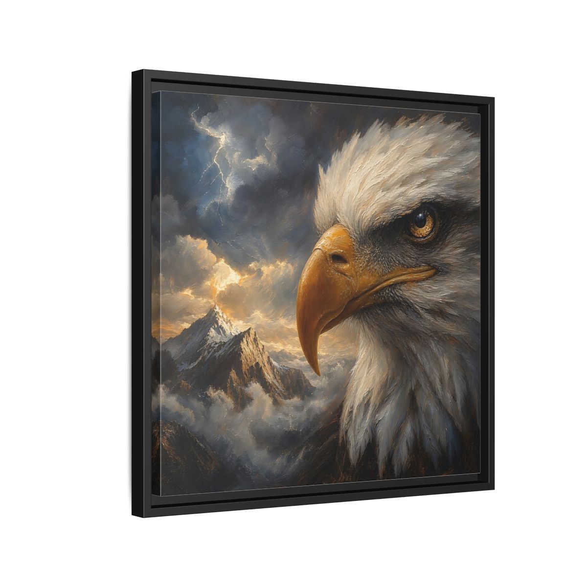 Side Mockup 12. Nature Eagle Majestic Eagle shown as stretched canvas wall art