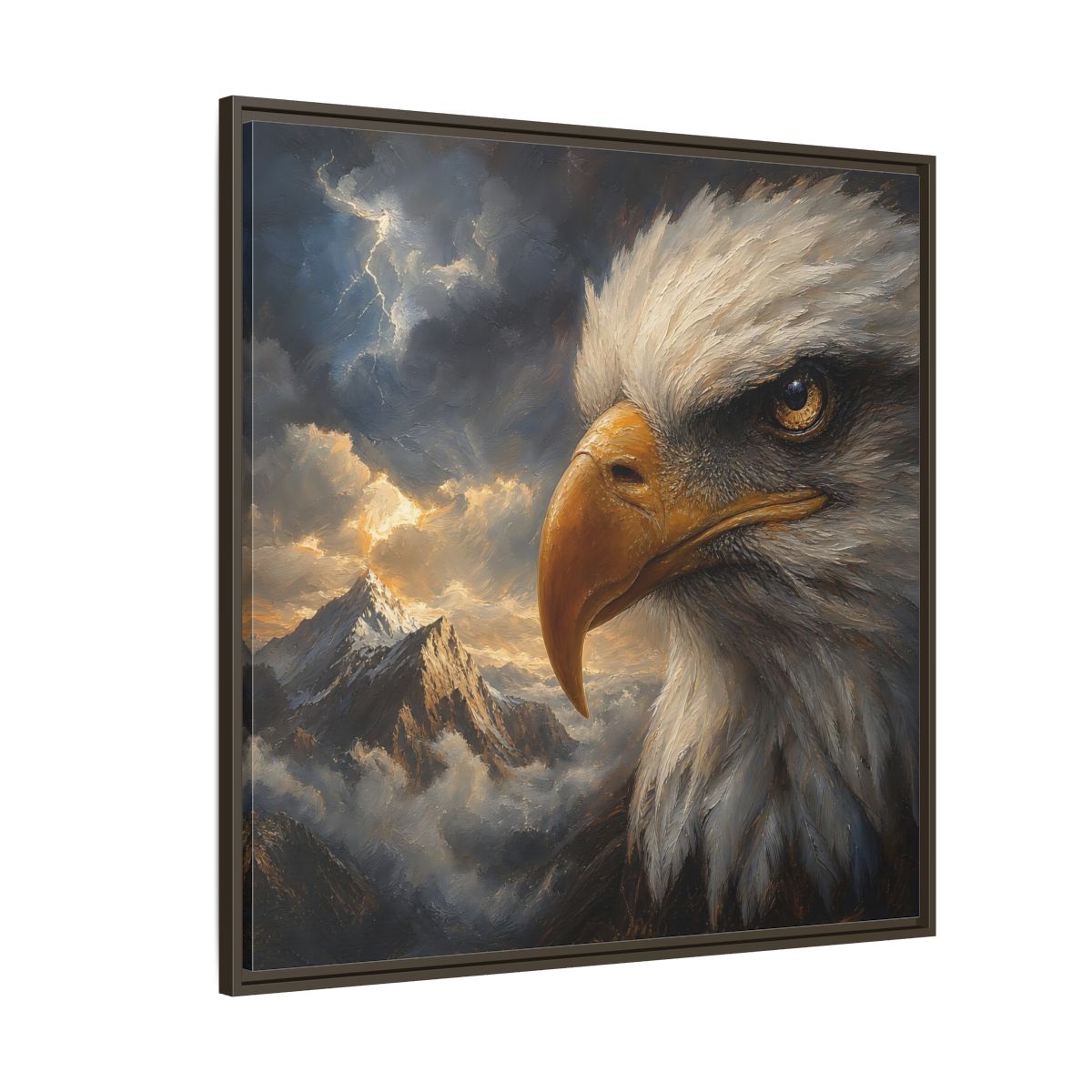 Side Mockup 5. Nature Eagle Majestic Eagle shown as stretched canvas wall art