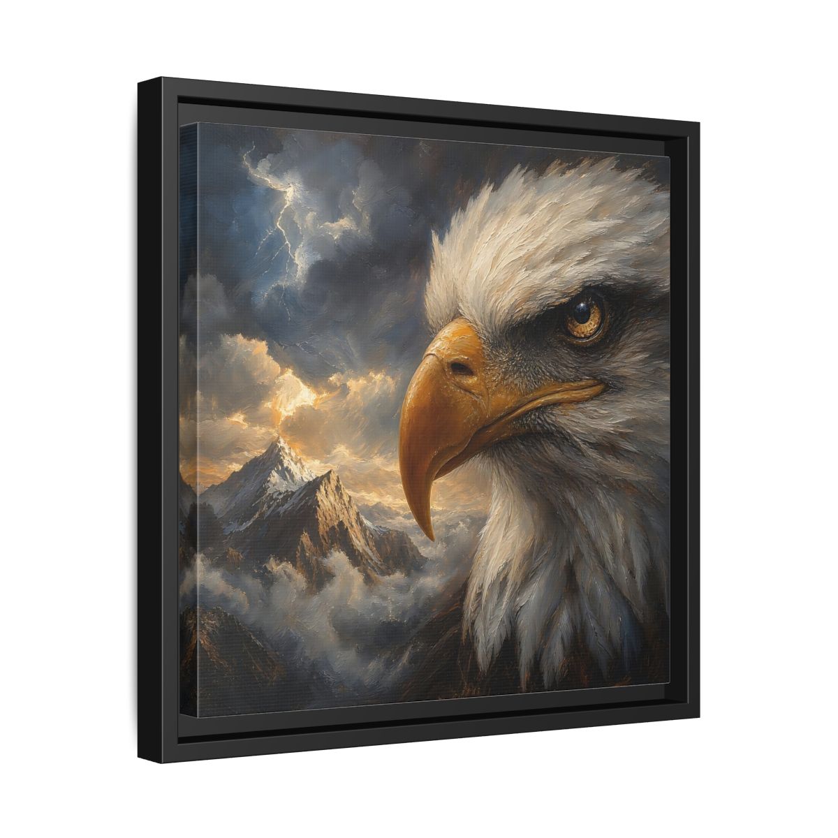 Side Mockup 32. Nature Eagle Majestic Eagle shown as stretched canvas wall art