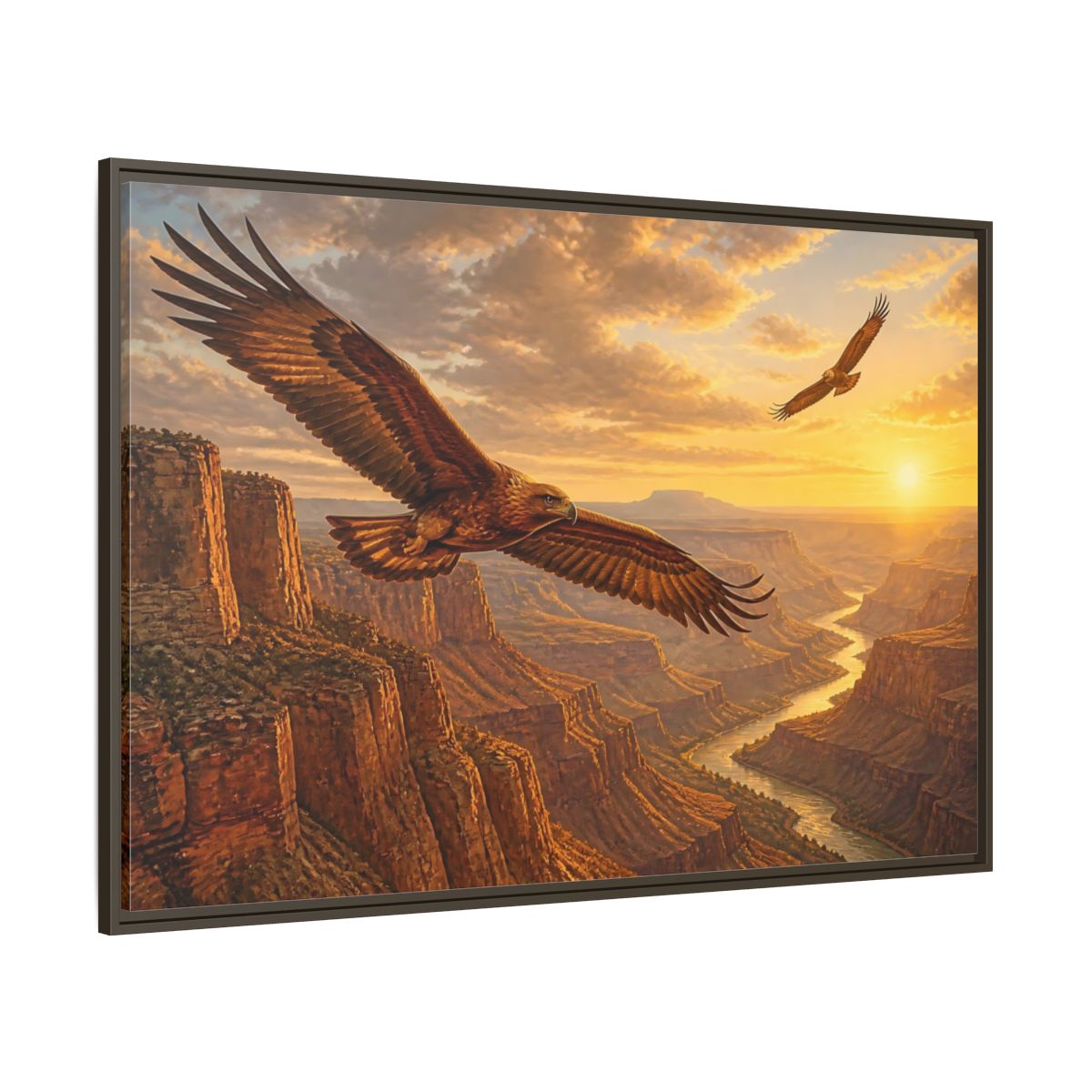 Side Mockup 8. Nature Eagles Golden Eagles shown as stretched canvas wall art