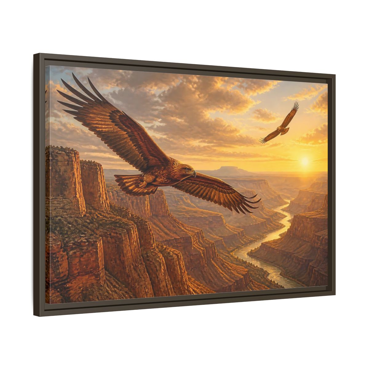 Side Mockup 11. Nature Eagles Golden Eagles shown as stretched canvas wall art
