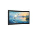 Side Mockup 8. Nature Egret Egret Sunset Blue shown as stretched canvas wall art