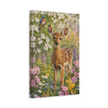 Side Mockup 4. Nature Fawn Spring Fawn shown as stretched canvas wall art
