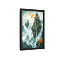 Side Mockup 6. Nature Floating Islands Fantasy Landscape shown as stretched canvas wall art