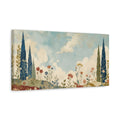 Side Mockup 3. Nature Floral Landscape Blue And Red Floral shown as stretched canvas wall art