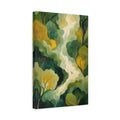 Side Mockup 4. Nature Forest Bird Green Gold Landscape shown as stretched canvas wall art