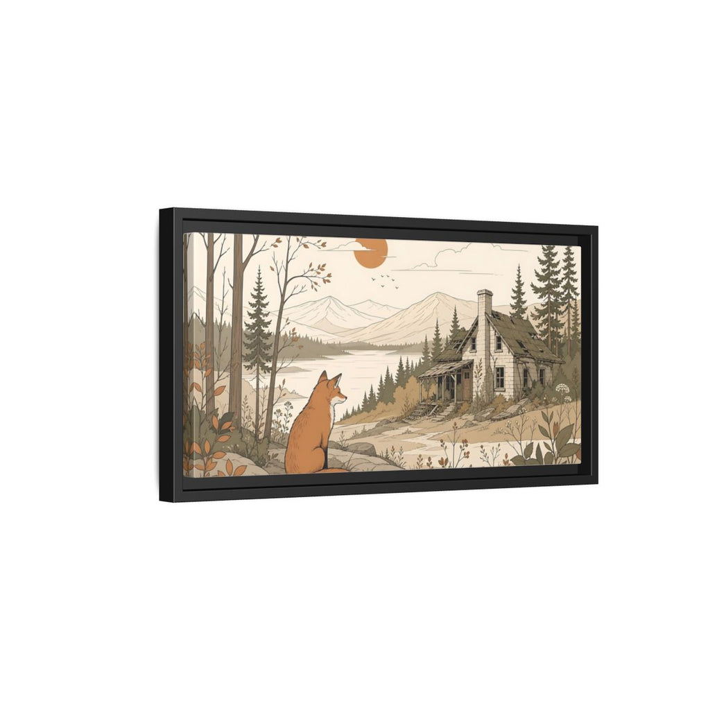 Side Mockup 8. Nature Fox Fox Autumn Landscape shown as stretched canvas wall art