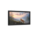 Side Mockup 8. Nature Fox Kit Fox Mountain Sunset shown as stretched canvas wall art