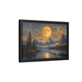 Side Mockup 6. Nature Full Moon Golden Moon Lake shown as stretched canvas wall art