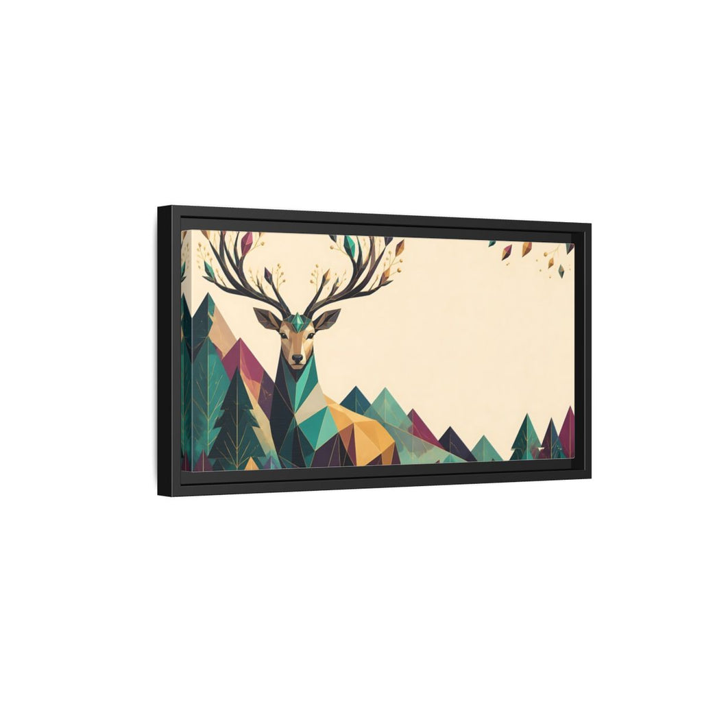 Side Mockup 8. Nature Geometric Deer Geometric Deer Landscape shown as stretched canvas wall art