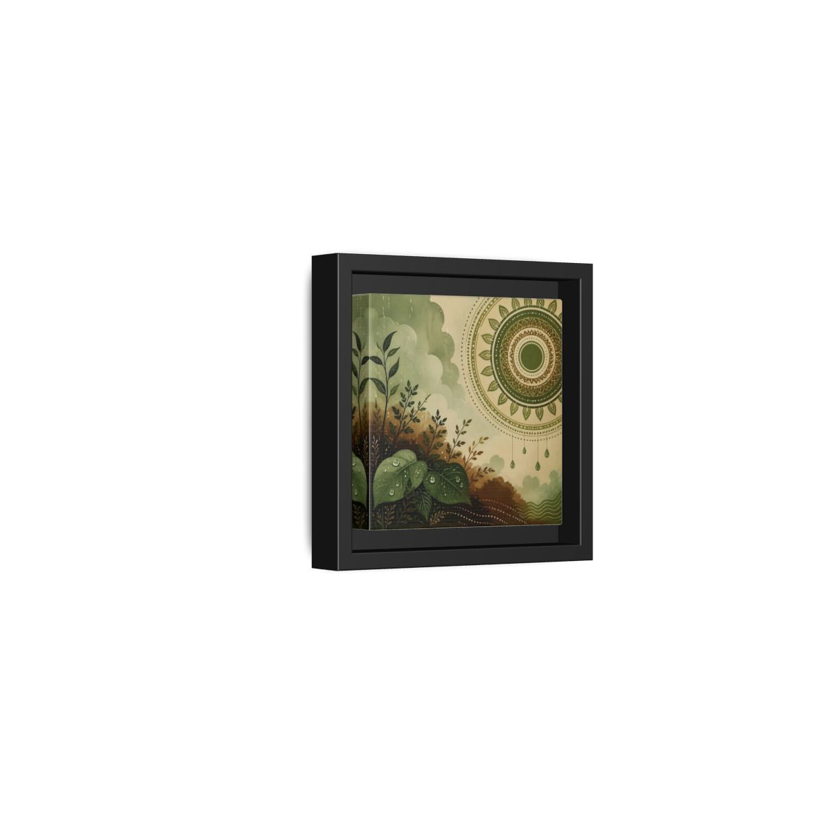 Side Mockup 24. Nature Green Foliage Green And Brown Nature shown as stretched canvas wall art
