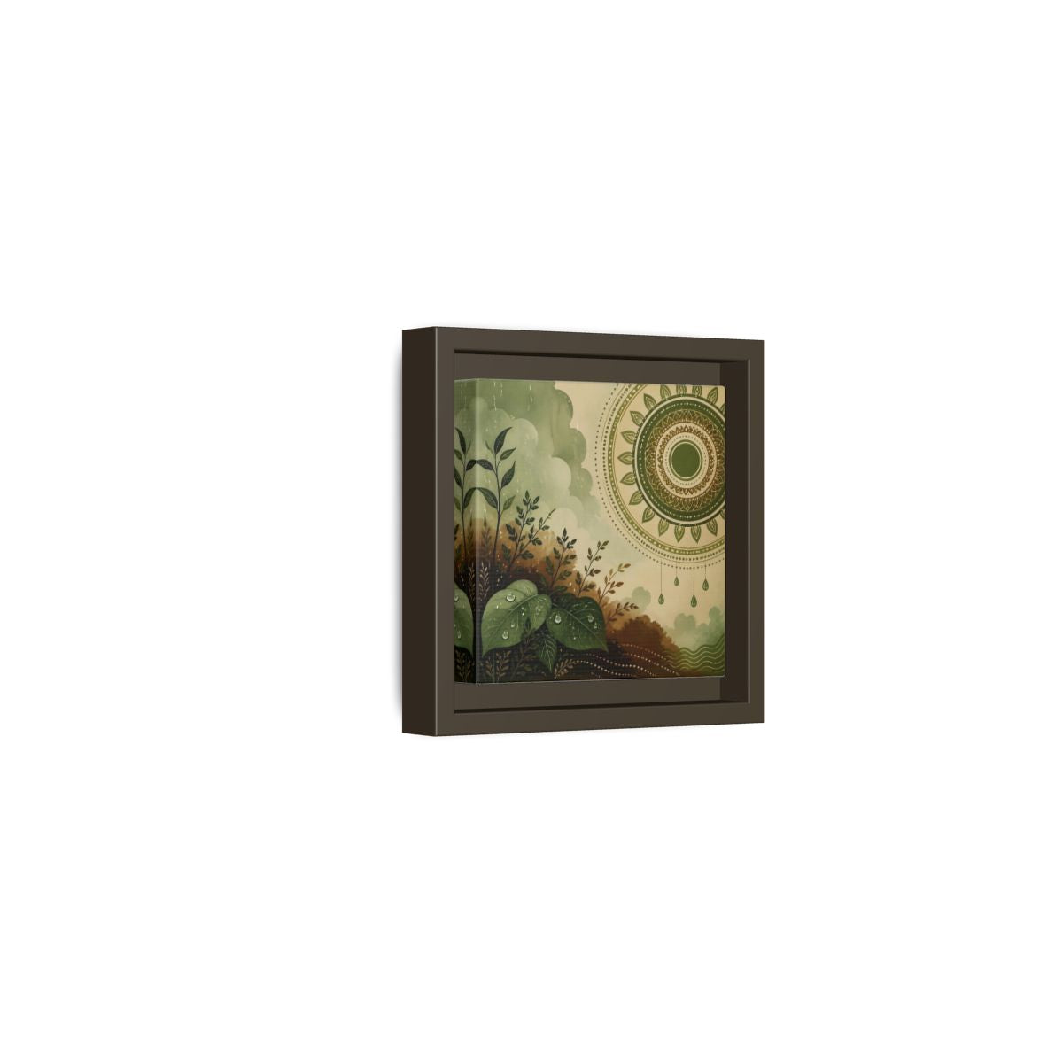 Side Mockup 23. Nature Green Foliage Green And Brown Nature shown as stretched canvas wall art