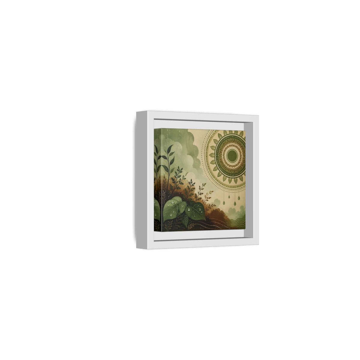 Side Mockup 22. Nature Green Foliage Green And Brown Nature shown as stretched canvas wall art