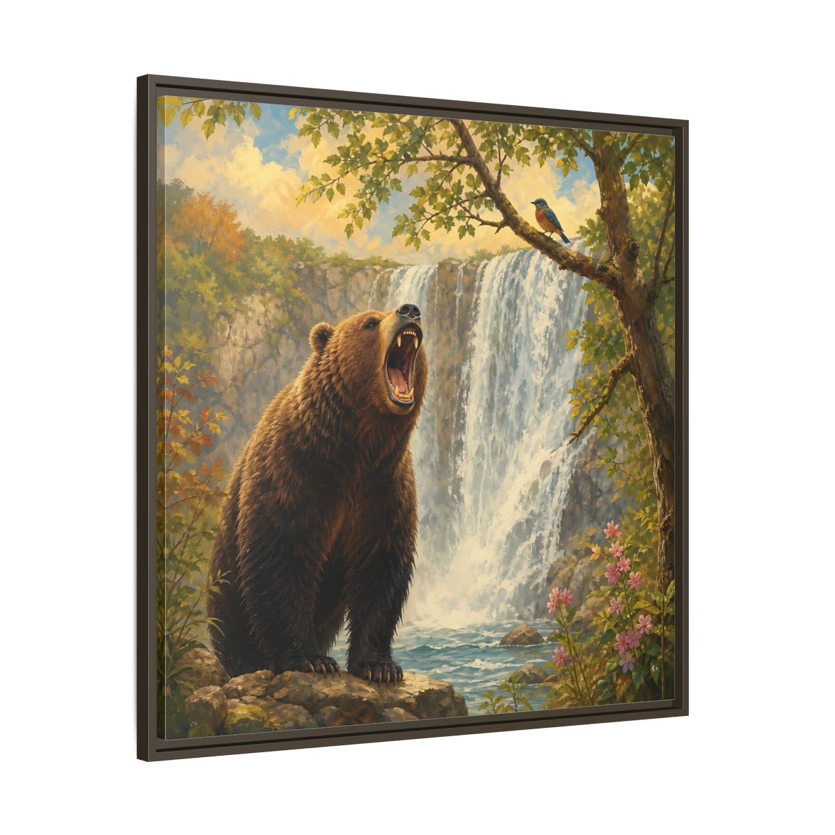 Main Mockup. Nature Grizzly Bear Brown Bear Nature shown as stretched canvas wall art